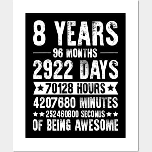 8 Years 96 Months Of Being Awesome - 8 Years Birthday Posters and Art